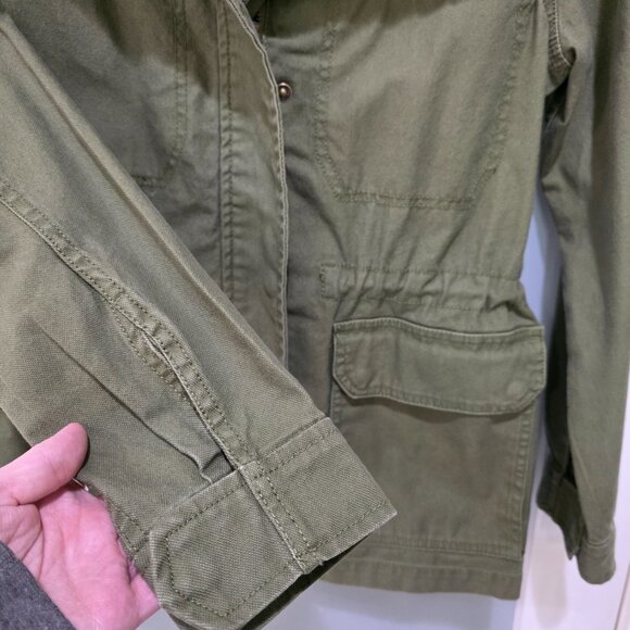 Madewell Size S Army Green Cotton Canvas Field Utility Jacket Cargo Coat - Picture 7 of 12